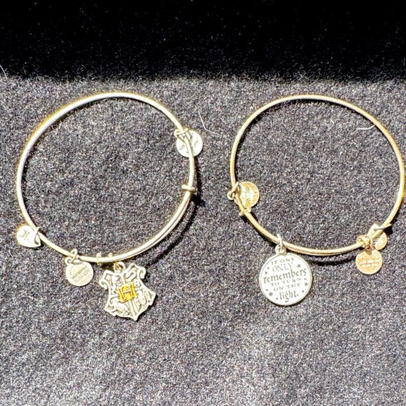 Alex and Ani Harry Potter Gold Charm Bracelet Duo - Picture 1 of 4